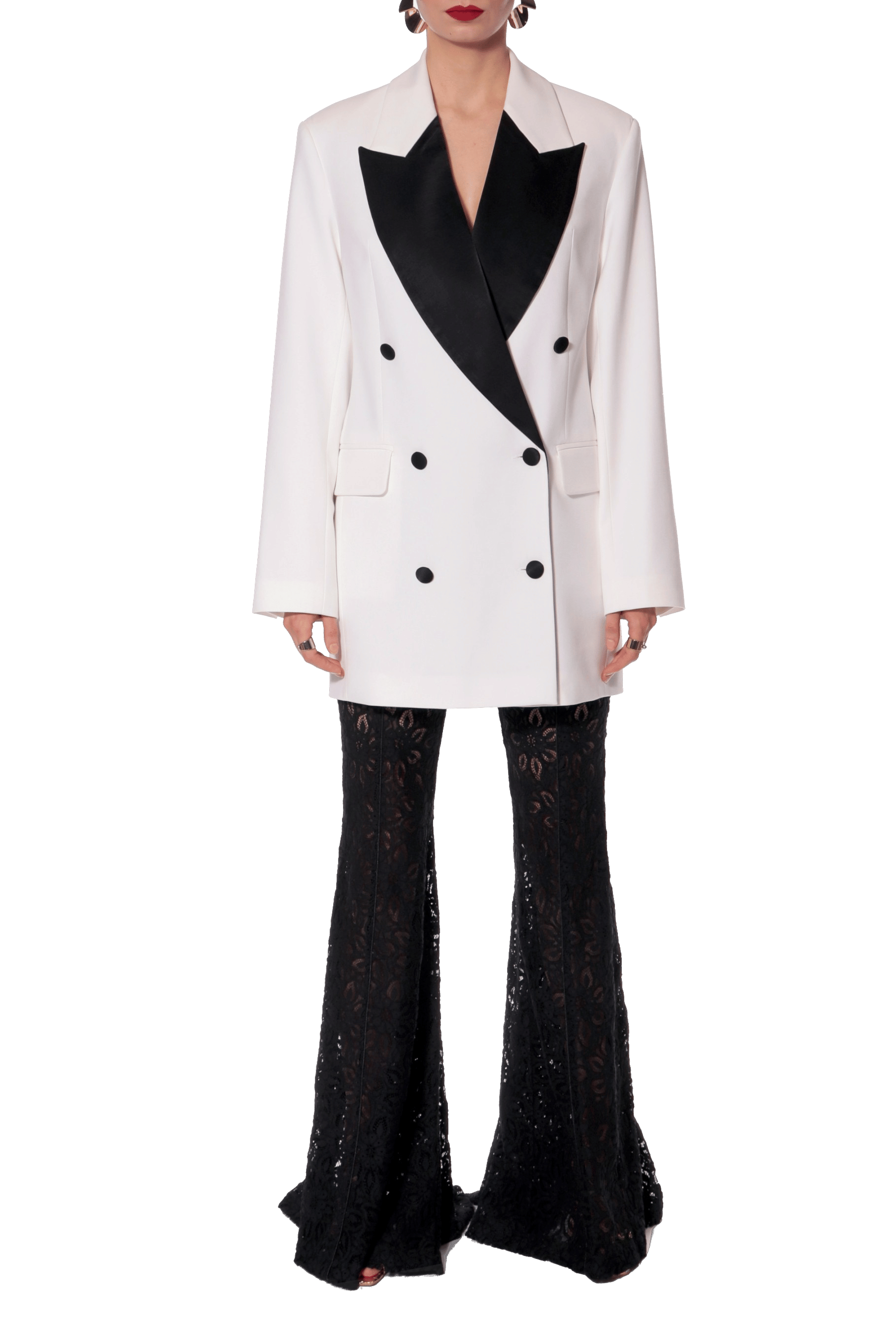 Blazer Dress Morgana Black And White made by HALEWSKI