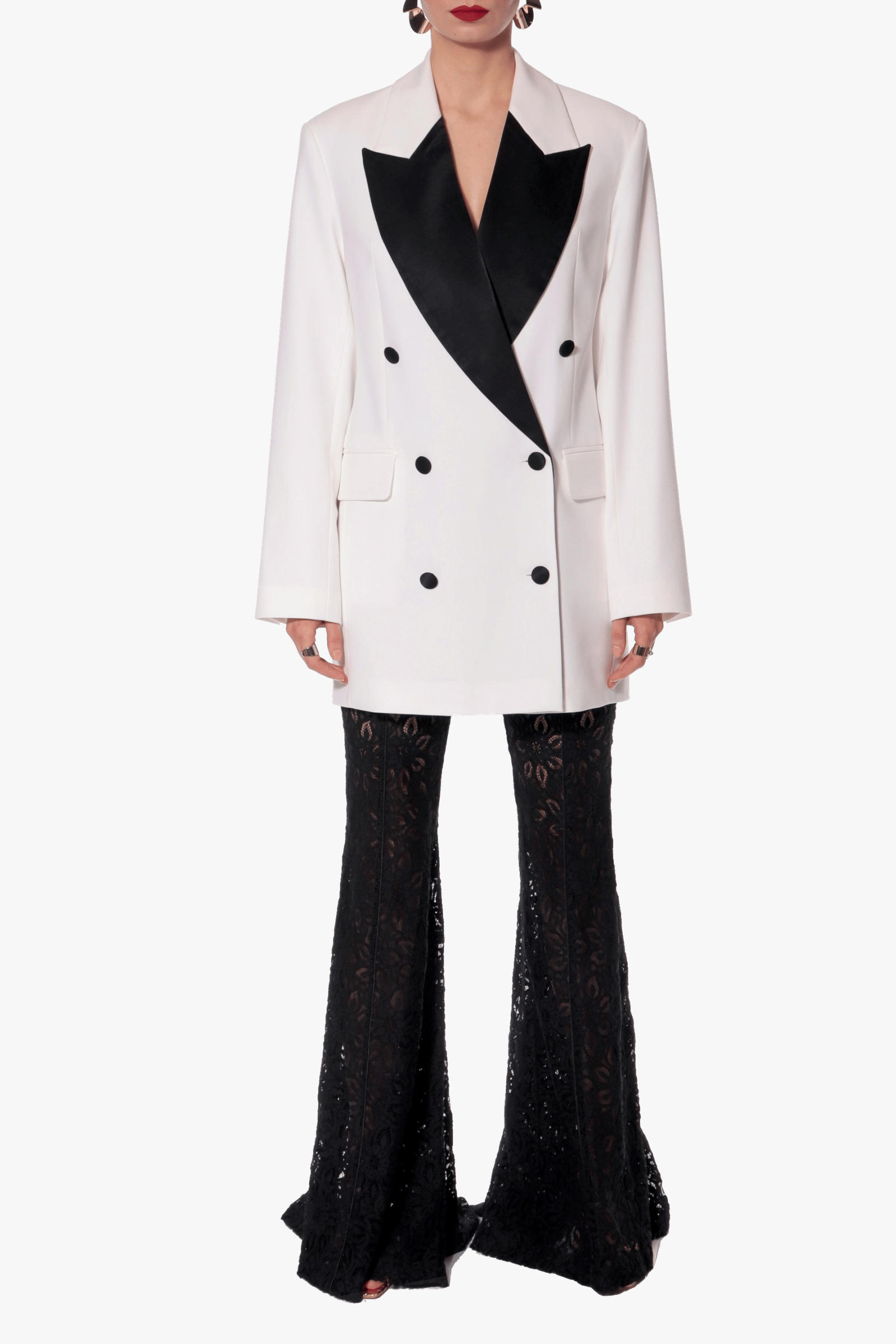 Blazer Dress Morgana Black And White made by HALEWSKI