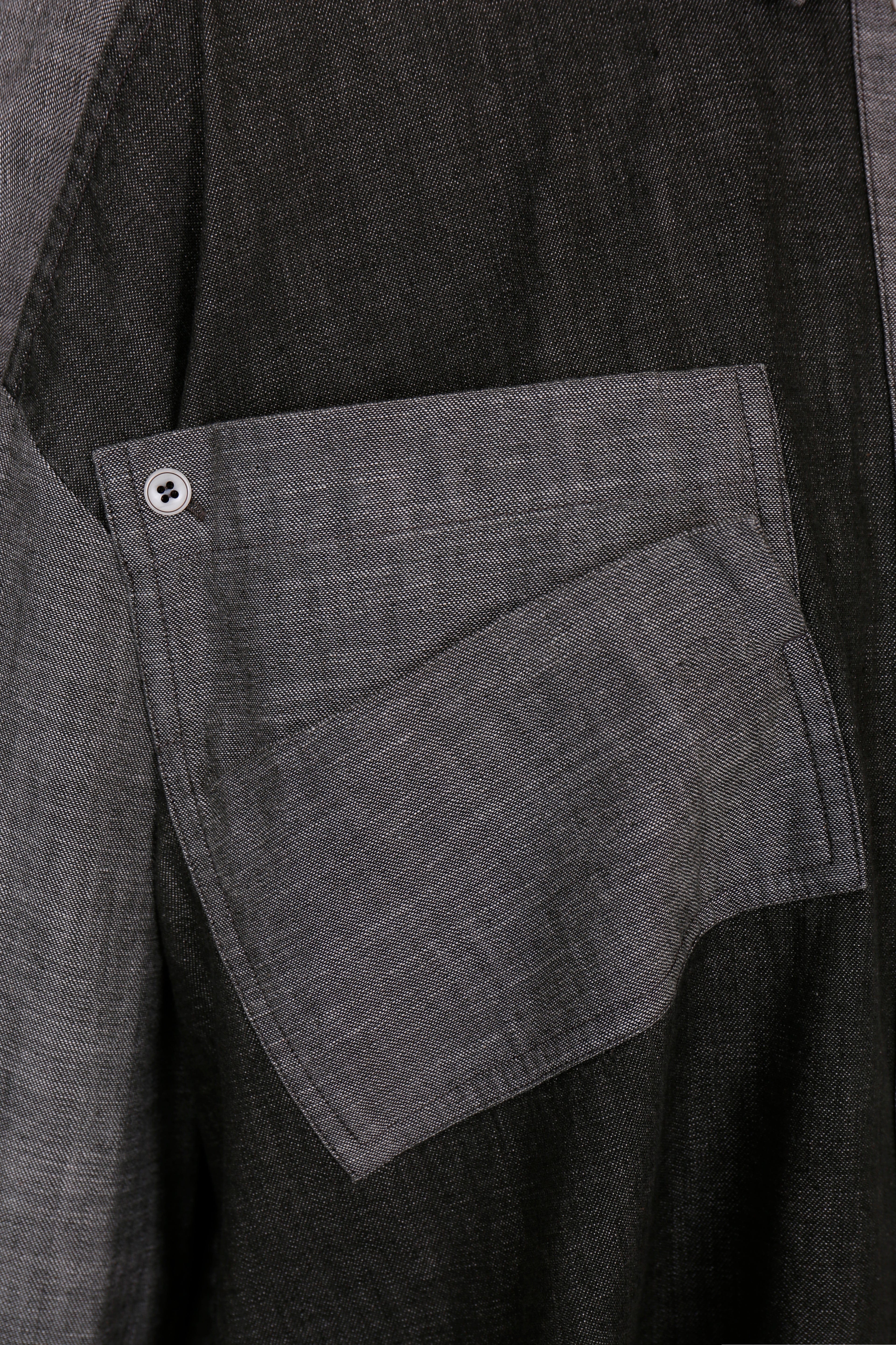 TWO-TONE OVERSIZE DENIM SHIRT made by YIBRI