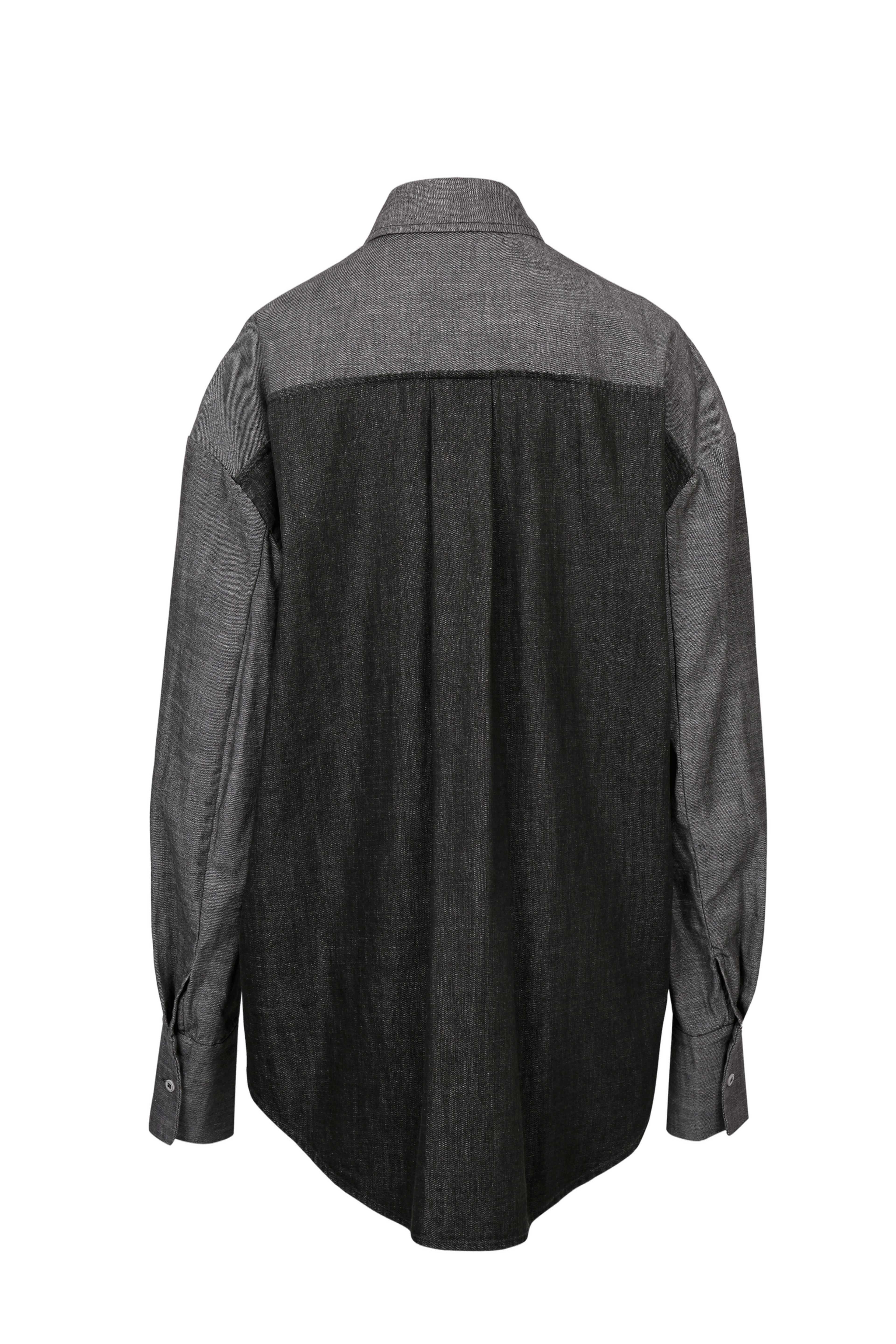 TWO-TONE OVERSIZE DENIM SHIRT made by YIBRI