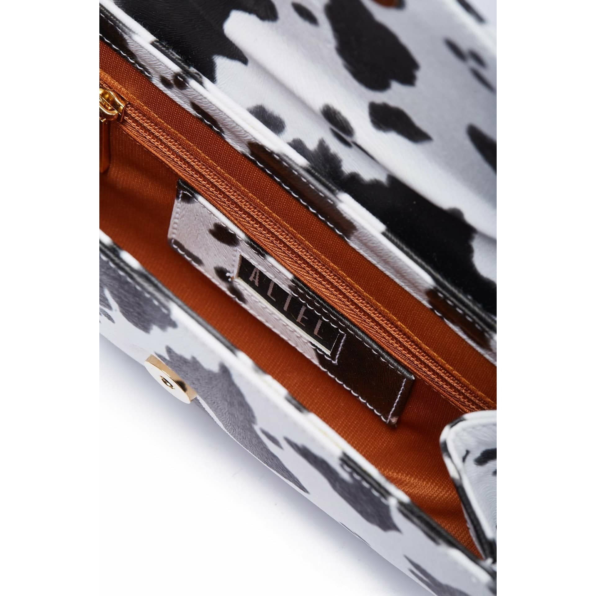 Ghalia - Black Cow Print- Clutch made by ALIEL