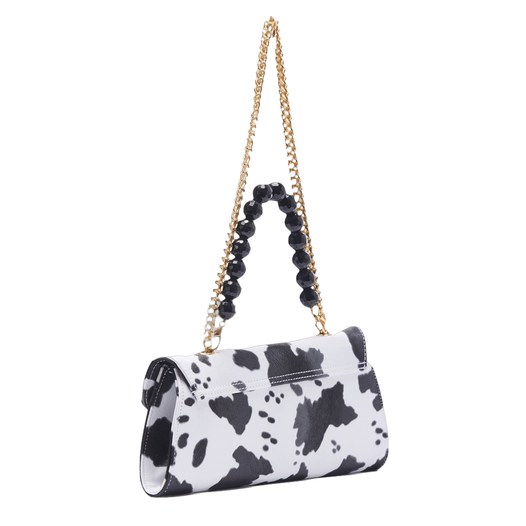 Ghalia - Black Cow Print- Clutch made by ALIEL