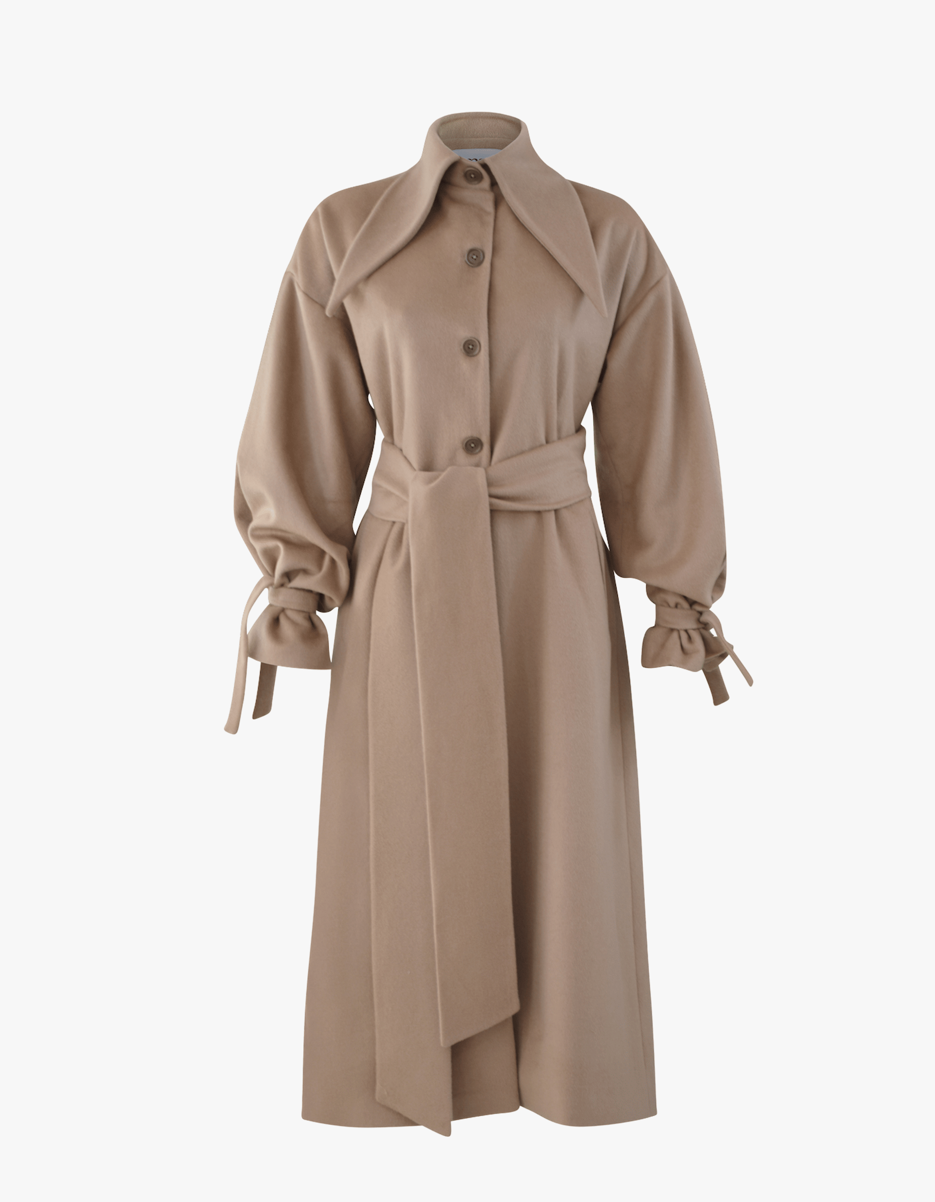 MARLOWE Long Cashmere Coat in Beige made by MAET
