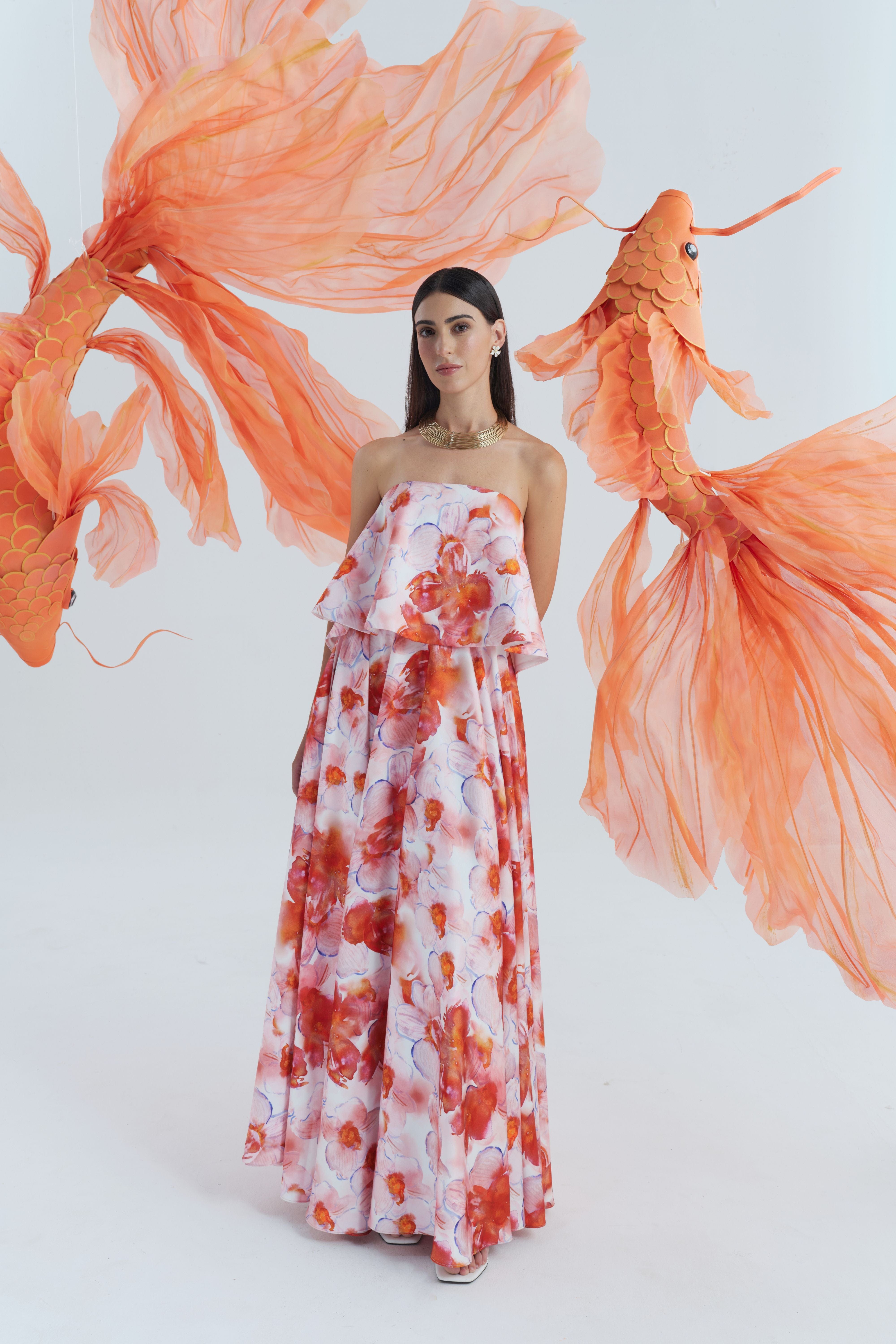 Adrift Strapless Dress made by JUSTIN TONG