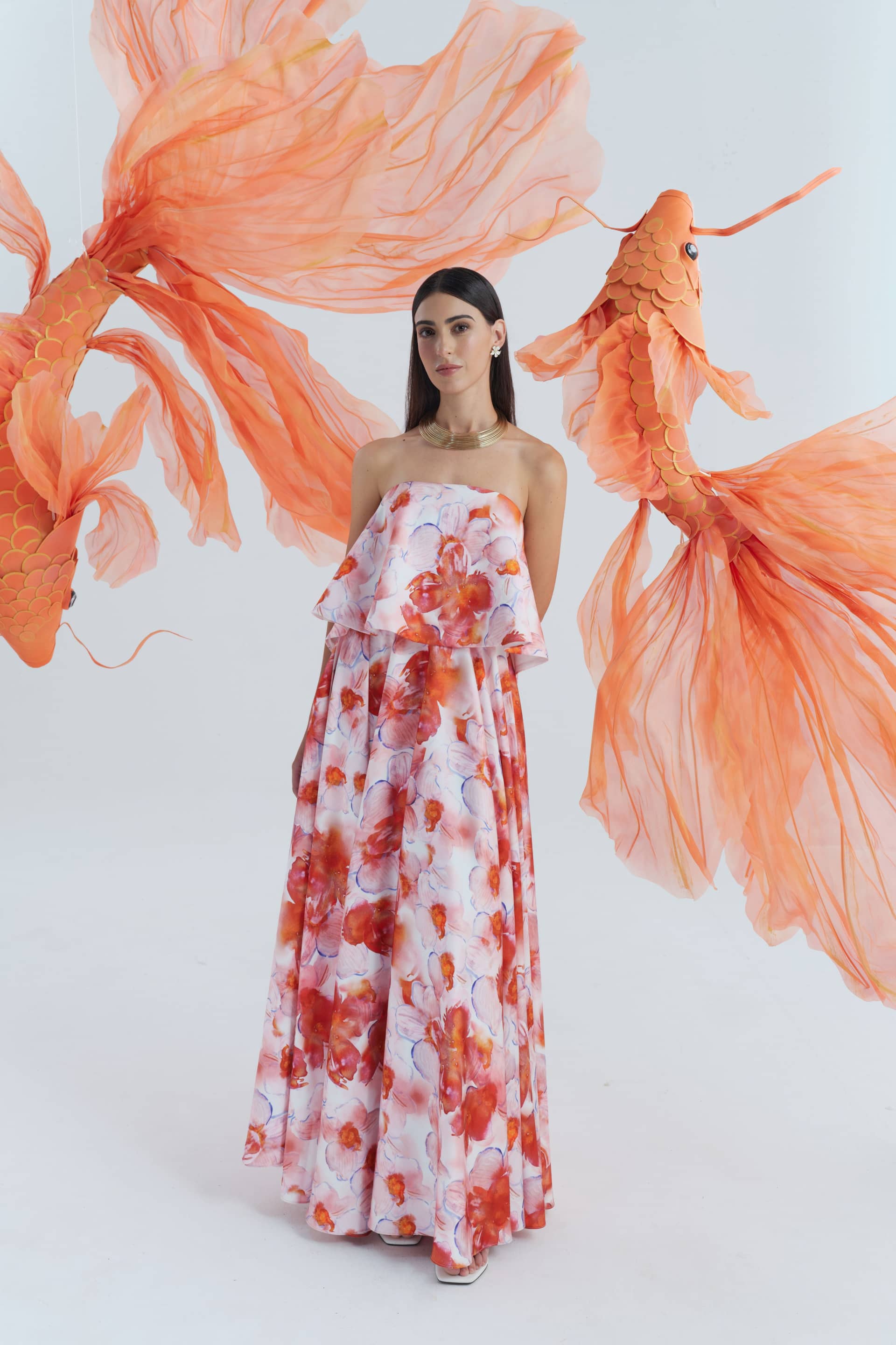 Adrift Strapless Dress made by JUSTIN TONG