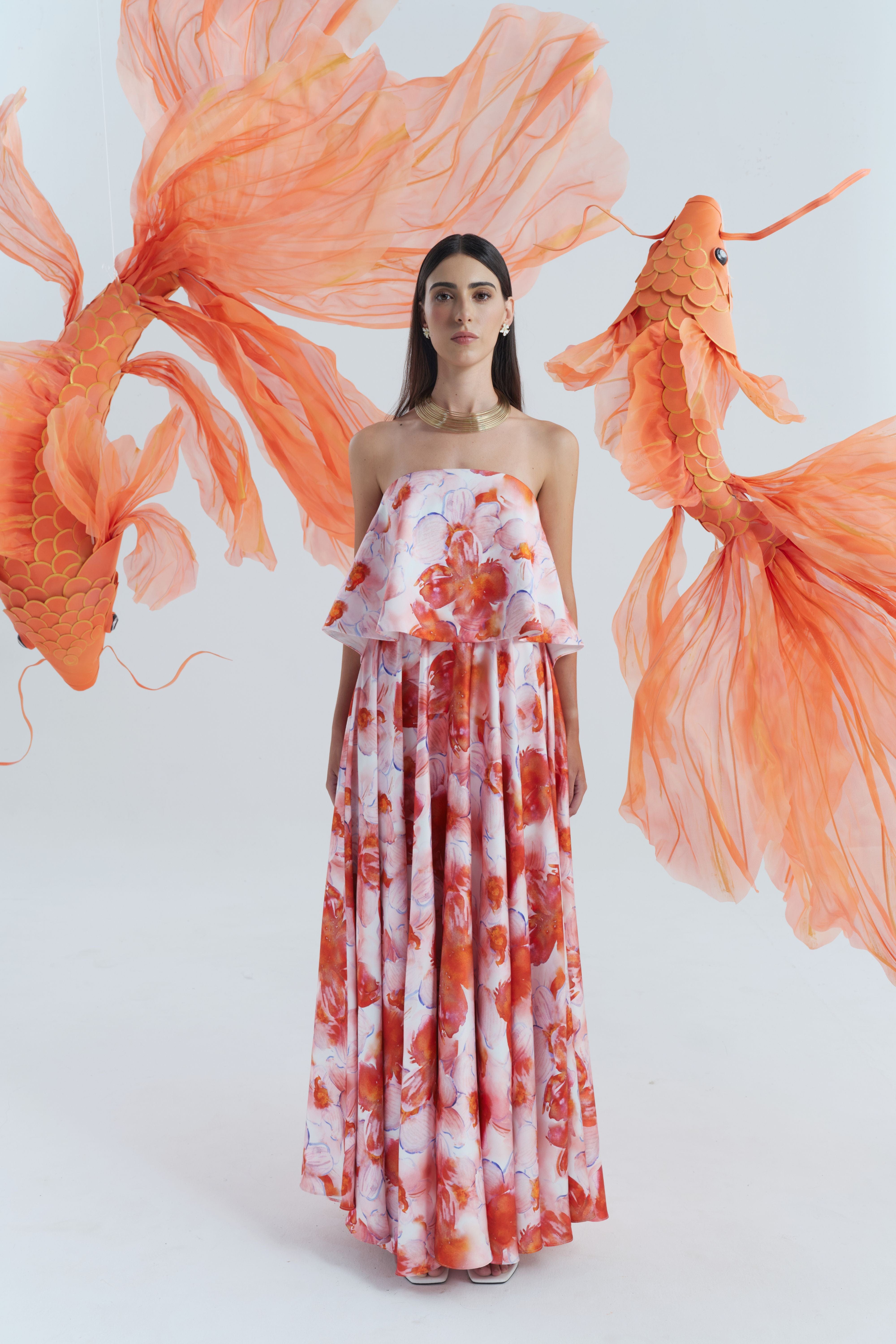 Adrift Strapless Dress made by JUSTIN TONG