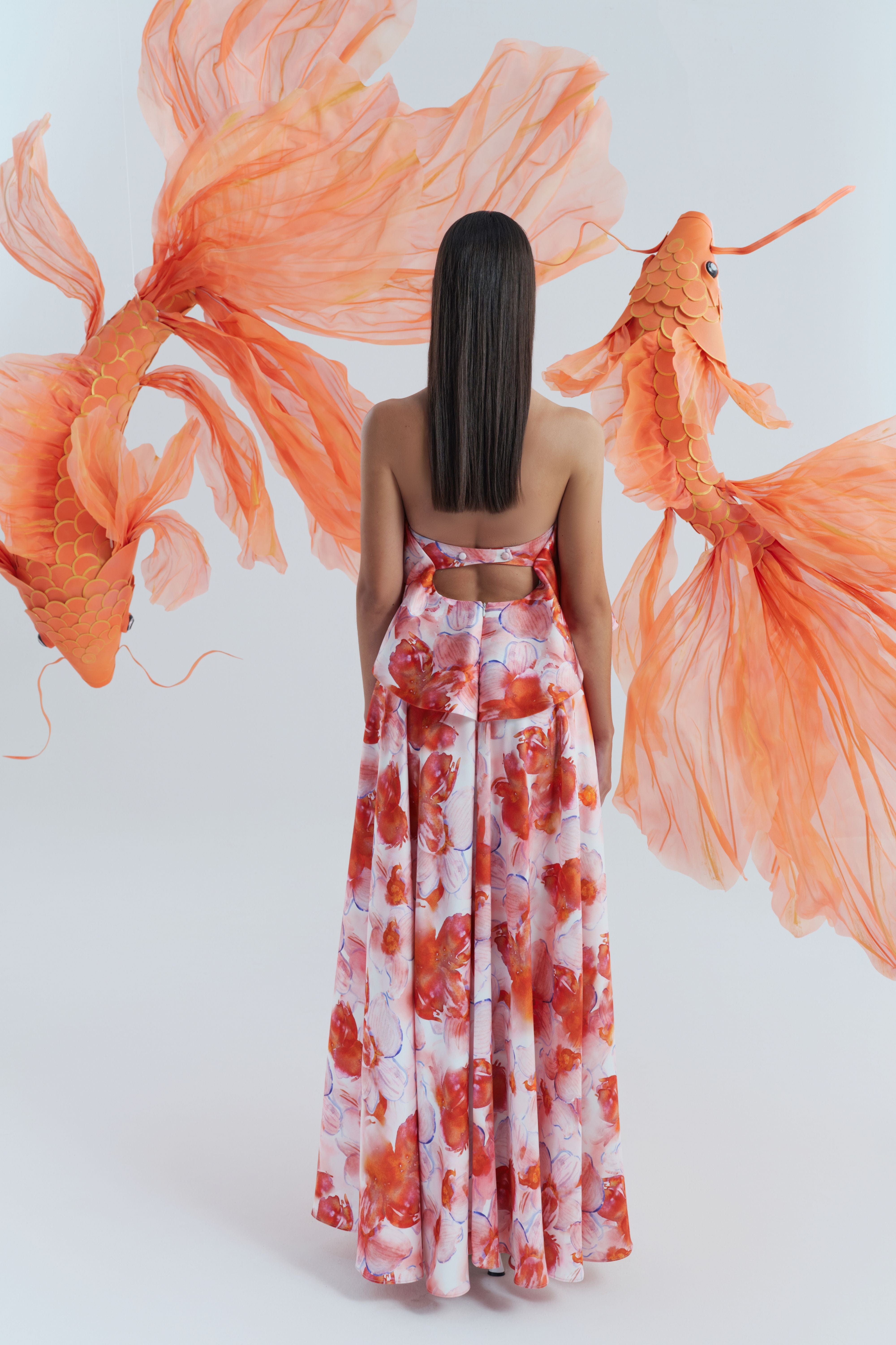 Adrift Strapless Dress made by JUSTIN TONG