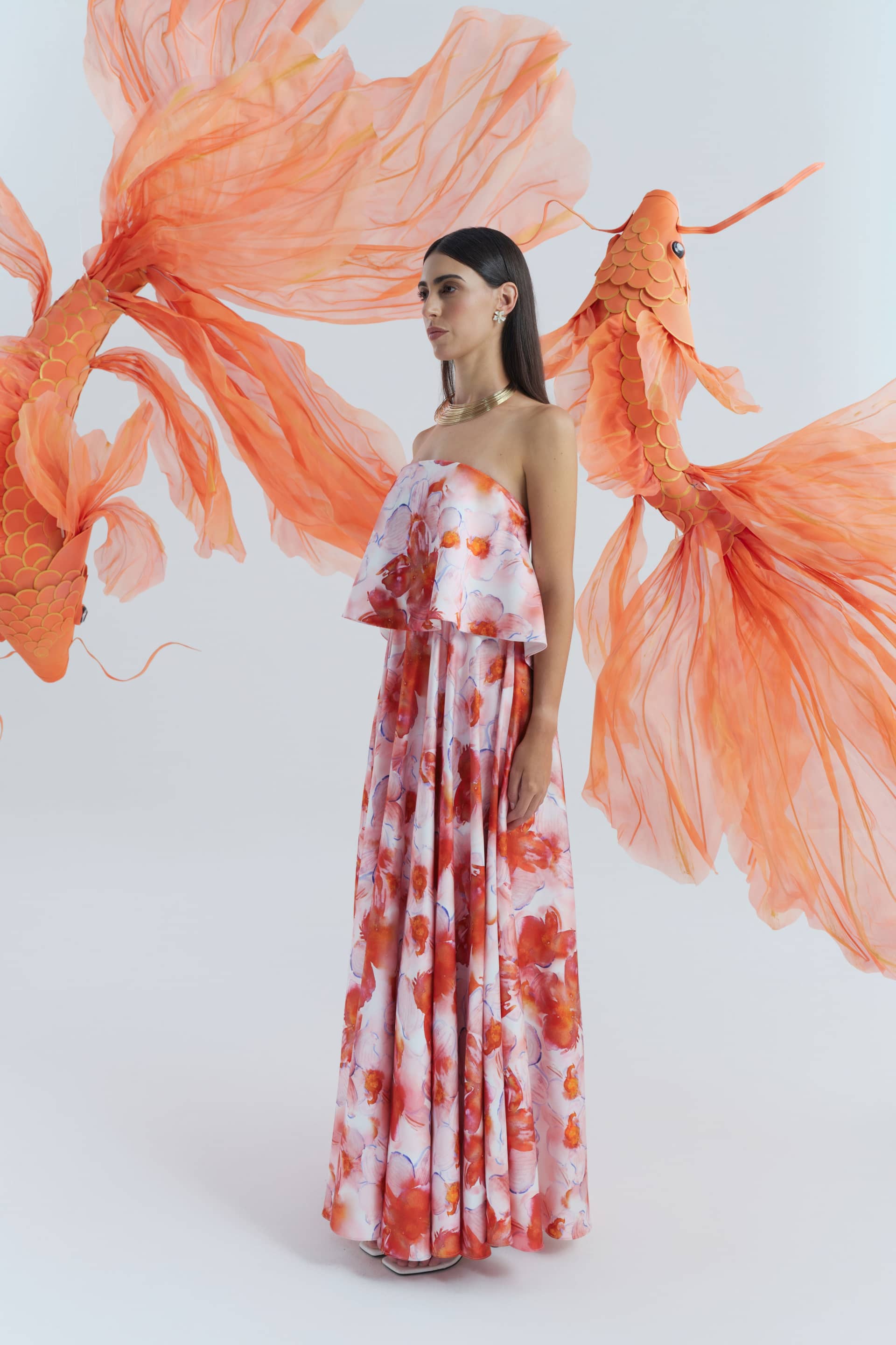 Adrift Strapless Dress made by JUSTIN TONG