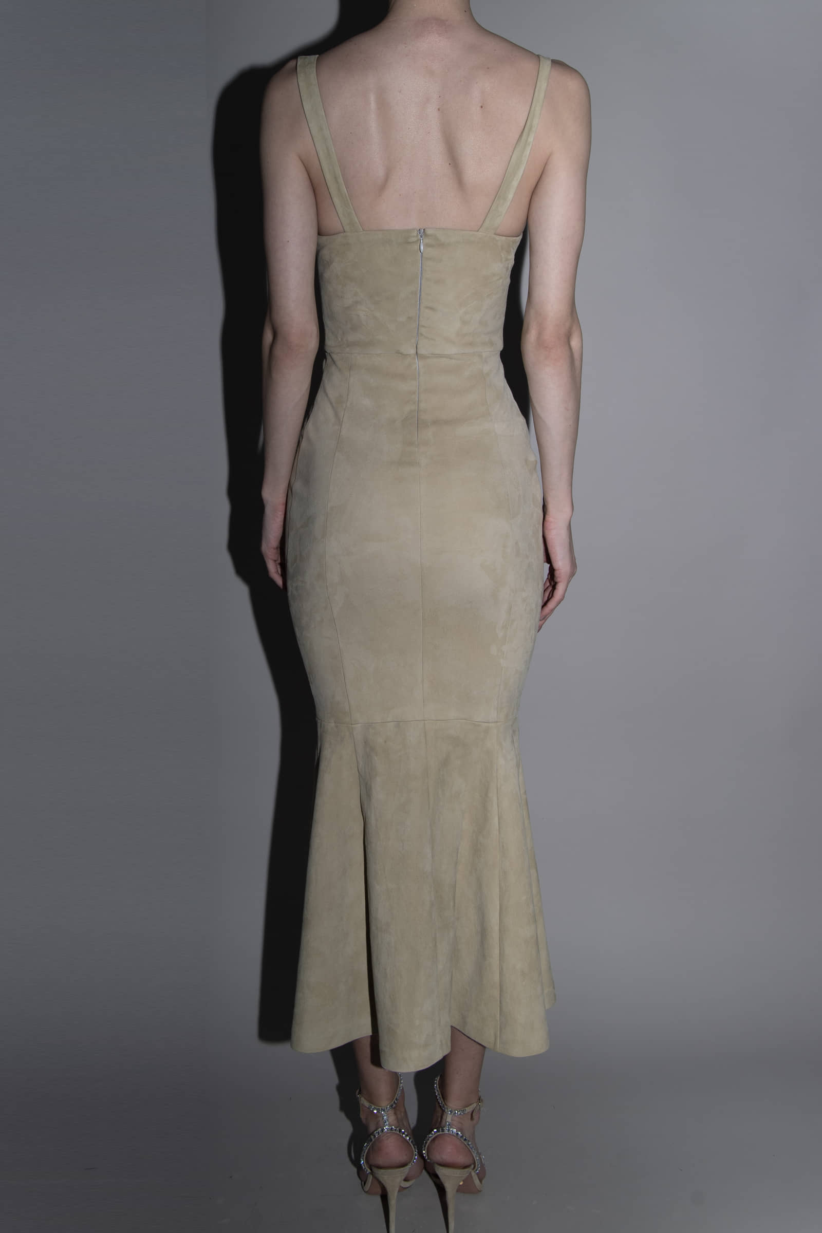 SUEDE MIDI DRESS in Beige made by Vestiaire d'un Oiseau Libre