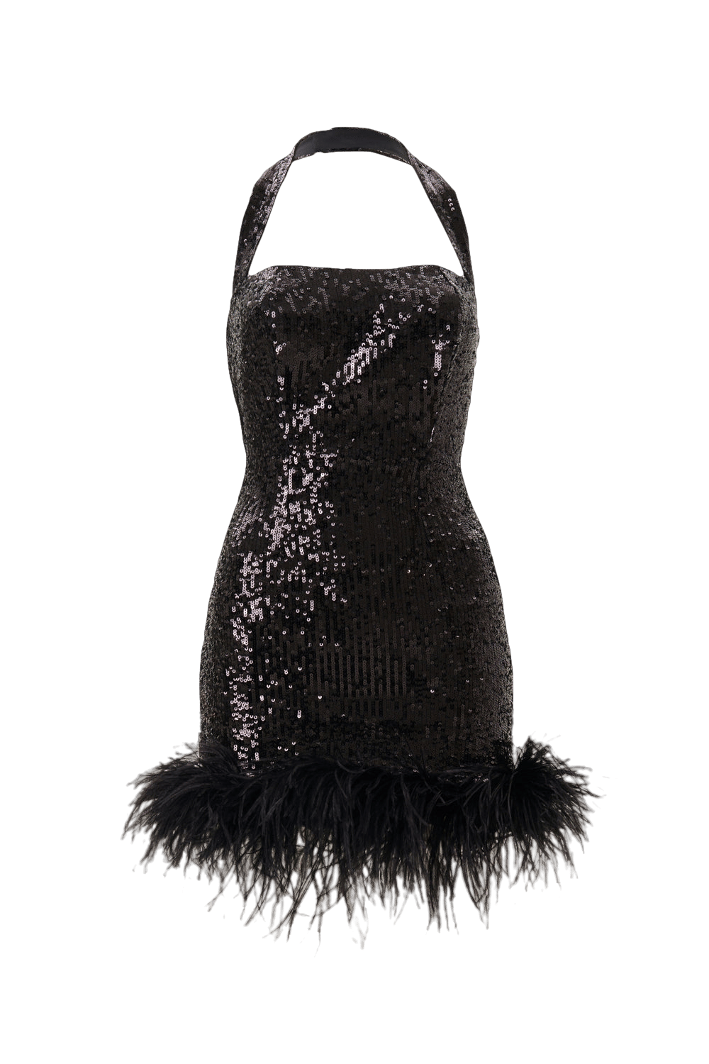 Elia Black Sequined Mini Dress made by Lora Istanbul