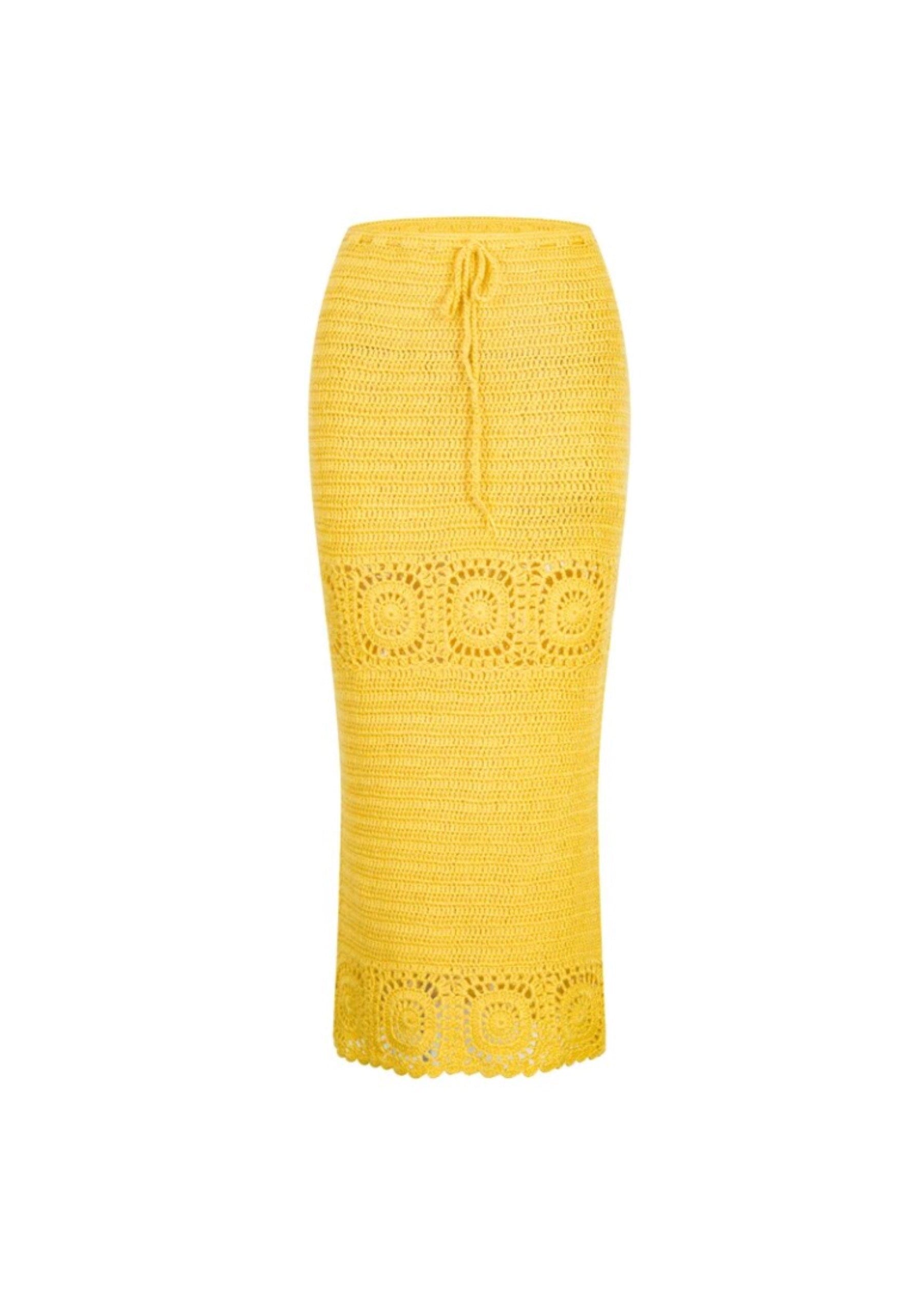 Decolet The Label | Chloe Crochet Two Piece Set | Women's Yellow