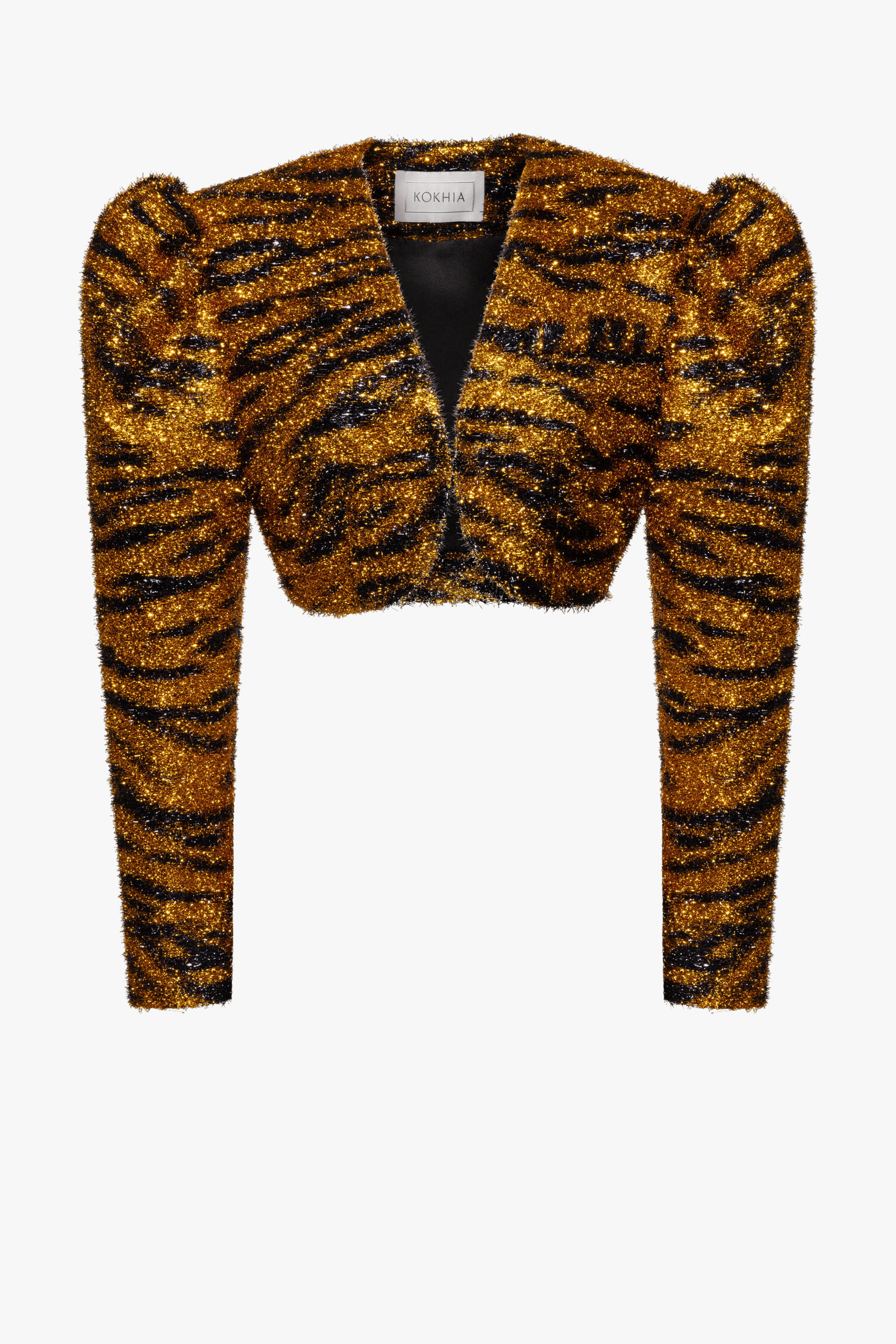 Fuzzy Cropped Blazer made by Maria Kokhia